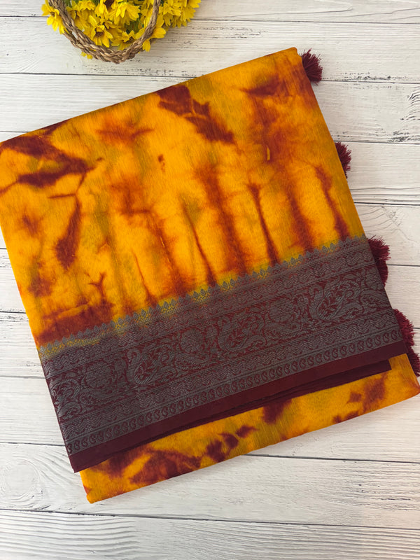 Tie & Dye Jute silk sarees  MJL987