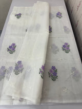 Lightweight NetKota saree with cross stitch embroidery MS6868