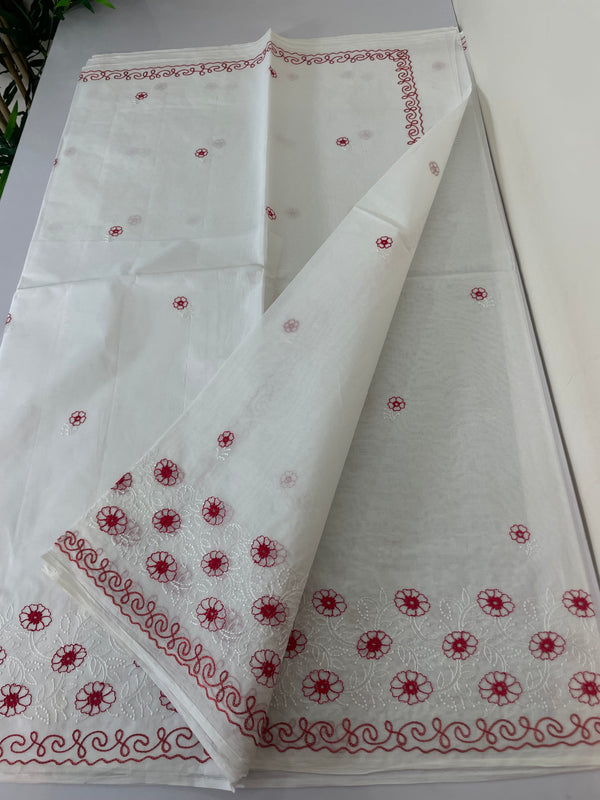 Cotton saree with embroidery SSURIRY