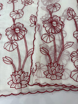 Netkota embriodery saree  MSH119 Red & White