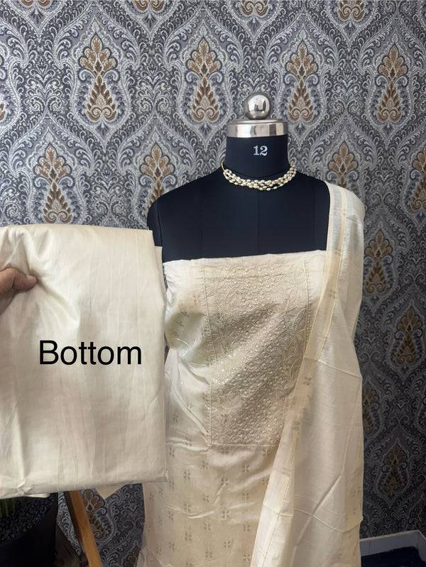 Soft silk Unstitched salwar set - 5