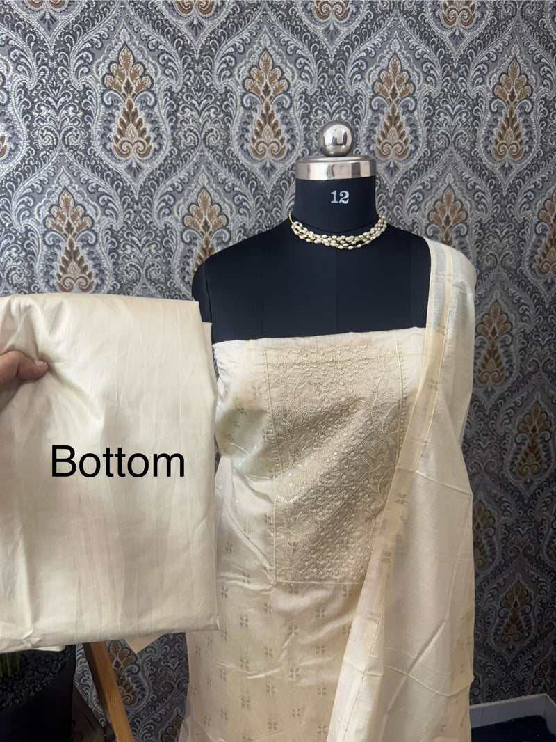 Soft silk Unstitched salwar set - 5