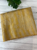 Tissue Silk applique work saree MSH133- Mustard