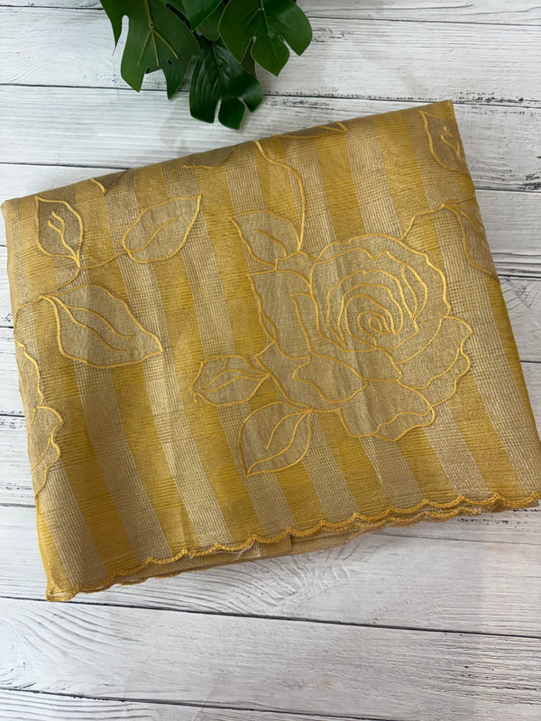 Tissue Silk applique work saree MSH133