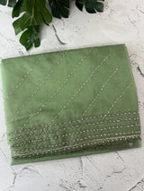 Handworked Organza saree and blouse MCW376 JadeGreen