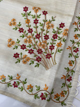 Blended semi tussar silk saree with embroidery MSJ679(3)