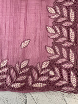 Blended tussar saree with cutwork - MSHK690