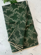 Blended tussar silk saree with embroidery- MSH158 BottleGreen