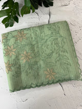 Tissue Silk applique work saree MSH120 JadeGreen