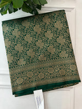 Banarasi semi katan saree SHKNSNM- BottleGreen