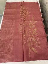 Tussar finish soft silk saree with thread work MTS955