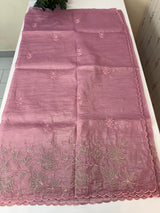 Crush Organza applique work saree MS14589