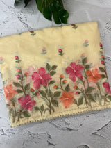 Silky kota saree with embriodery MS16263 PastelYellow