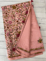 Kanta Handstitched Blended soft tussar silk saree MS90566- Peach