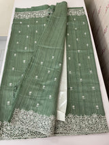 Soft crepe tussar silk saree with embroidery and cutwork MSH199
