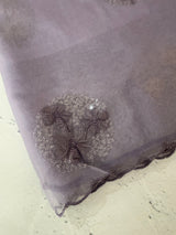 Organza saree with embroidery - MSH375 DuskyGreyishBlue