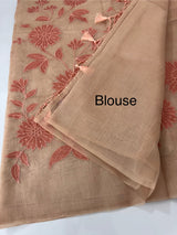 Tissue chanderi saree with applique work MSH699