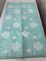 Semi organza saree with applqiue work - MSH256