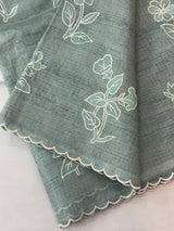 Soft kota silk saree with embroidery and scalloped border MS14983