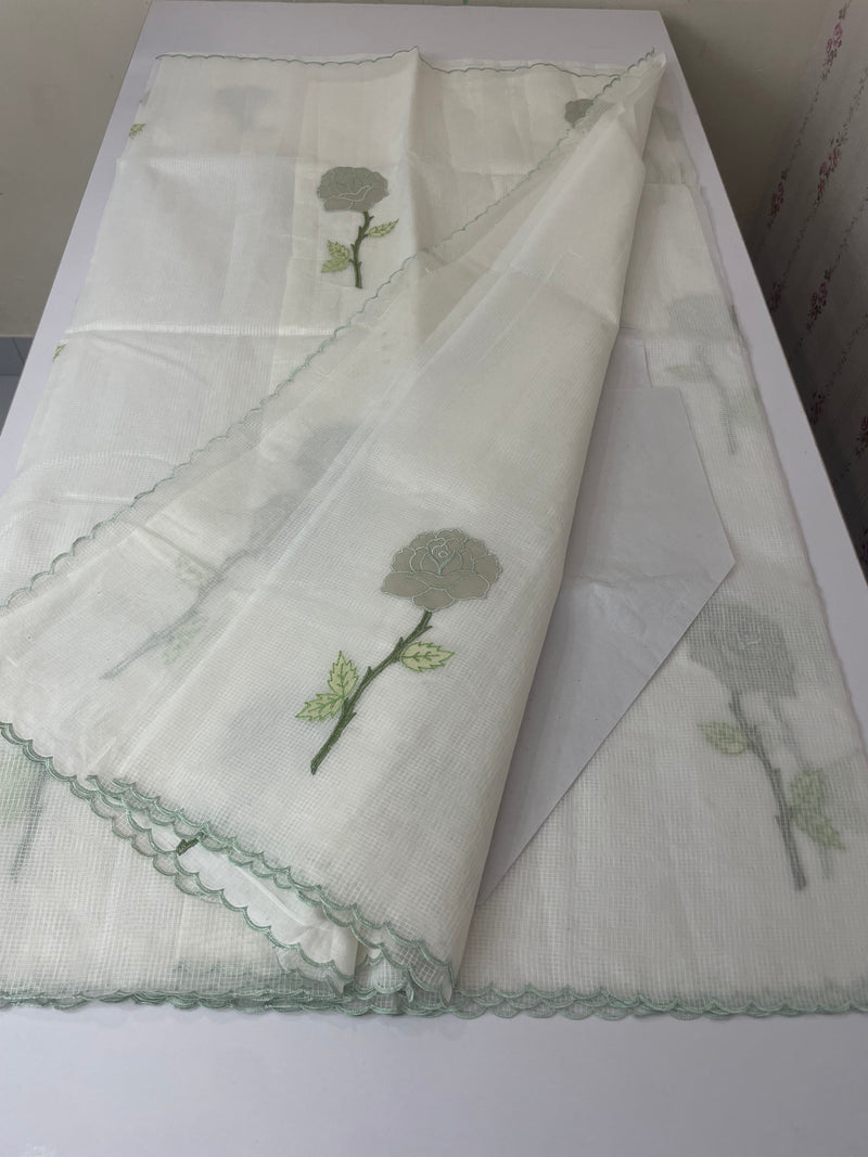 Kota silk cotton saree with applique work MS81789