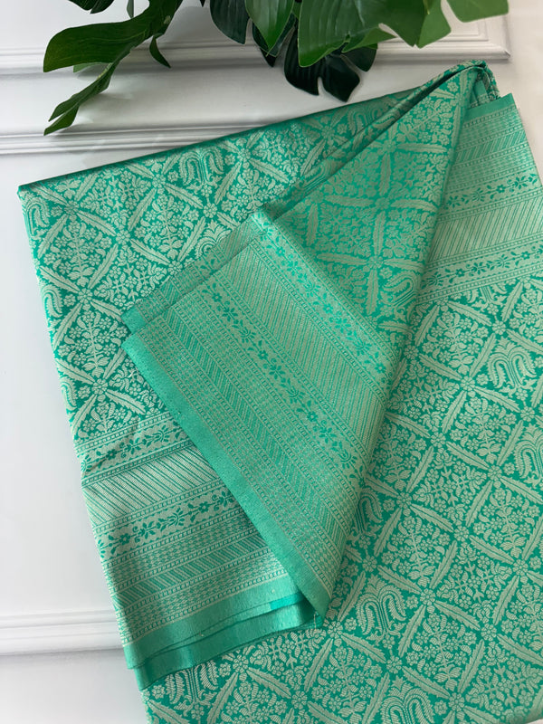 Banarasi semi katan saree MBWS118 SeaGreen