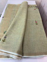 Tissue linen saree with handwork MLS5499