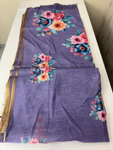 Digital printed semi Linen Saree MLS615- 21