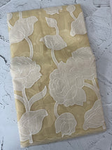 Semi organza saree with appliqué work - MSH906- Beige