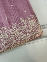 Embroidered Crepe semi tussar silk saree- MSS732