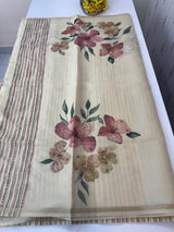 Blended tissue-tussar silk saree with french knots, sequence and bead work - MS19965