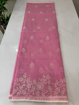 Kota Supernet embroidery saree SRENNEY Pink