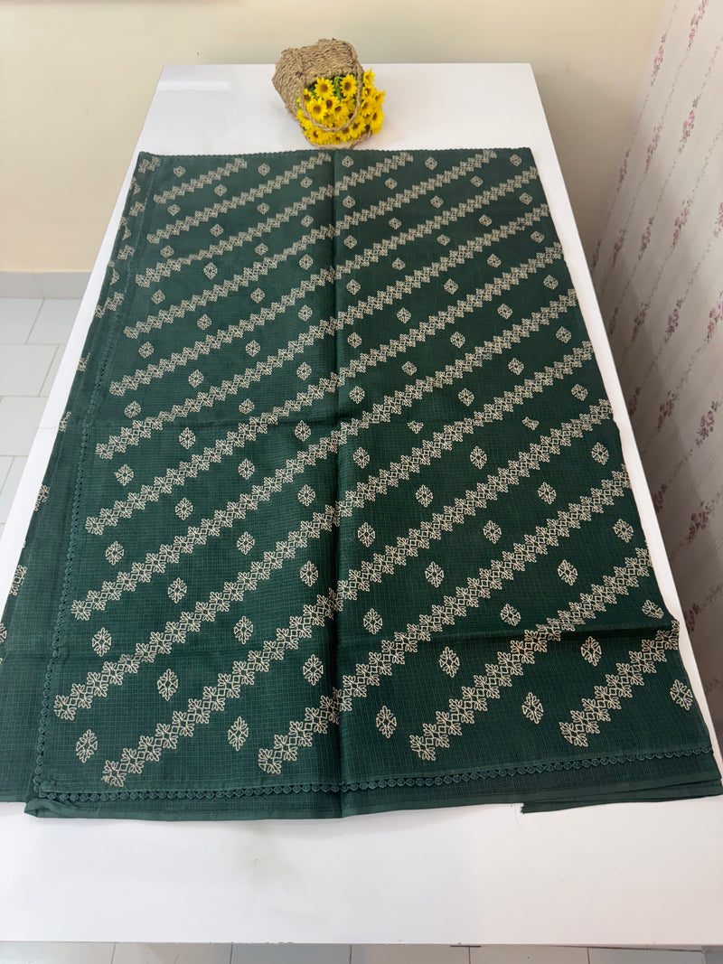 Soft kota silk saree with embriodery MS14808 DarkGreen