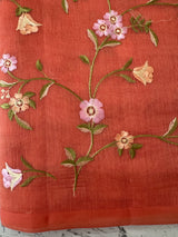 Kota Supernet embriodery saree SHSNYNM DarkPeach