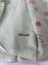 Mul chanderi saree with embroidery - MS14899 PastelGreen