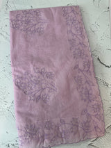 Mul chanderi saree with applique borders MSH112 - Lilac