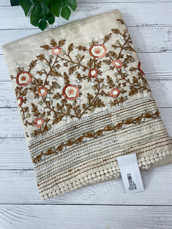 Kanta Handstitched Blended tussar silk saree MS90543