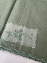 Mul chanderi organza applique work saree  MSH172