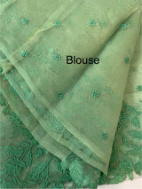 Tissue Organza saree with embriodery MS14638 JadeGreen