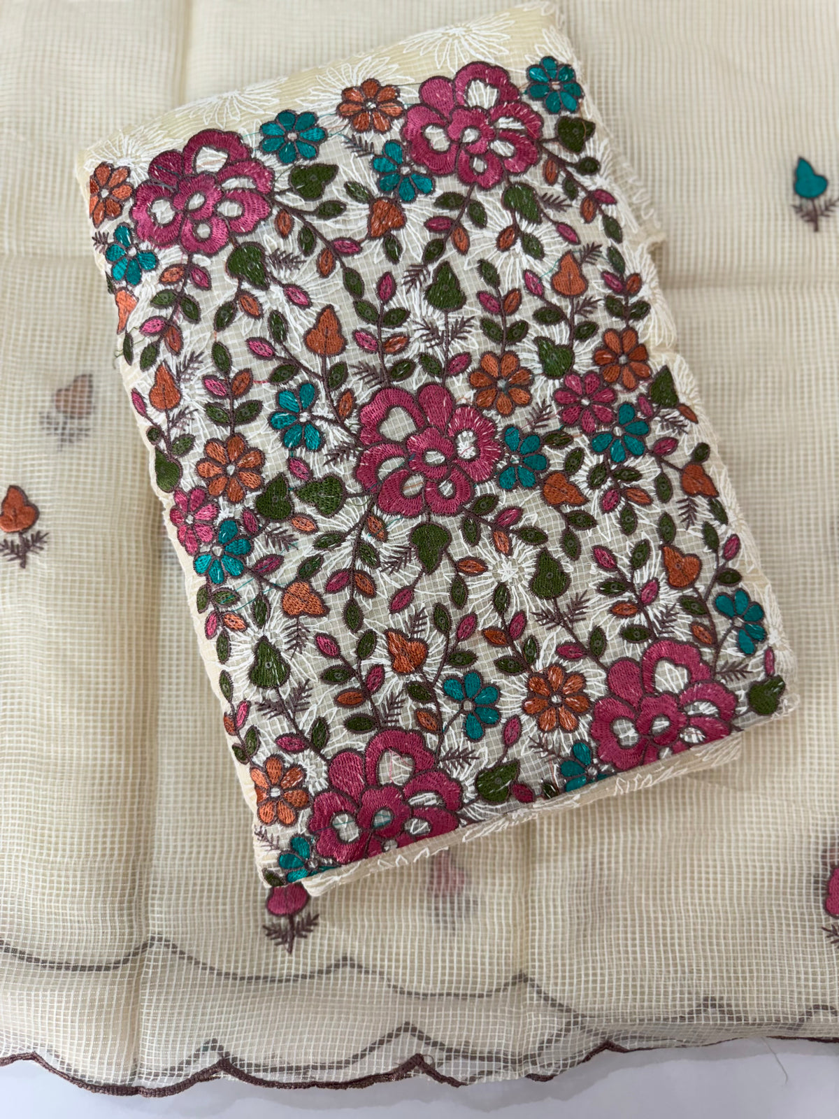 Unstitched Phulkari Netkota Salwar Set - MUS105