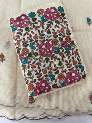 Unstitched Phulkari Netkota Salwar Set - MUS105