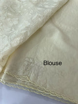 Mul chanderi applique work saree  MSH146 - PaleYellow