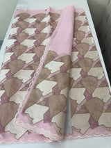 Jute Linen saree with thread work MSH206 Pink