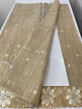 Soft Tissue kota embroidery saree MSK4660 Chiku