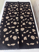 Organza saree with tissue applqiue work - MSH989 Black