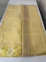 Soft Tissue kota embroidery saree MSK4660 Yellow