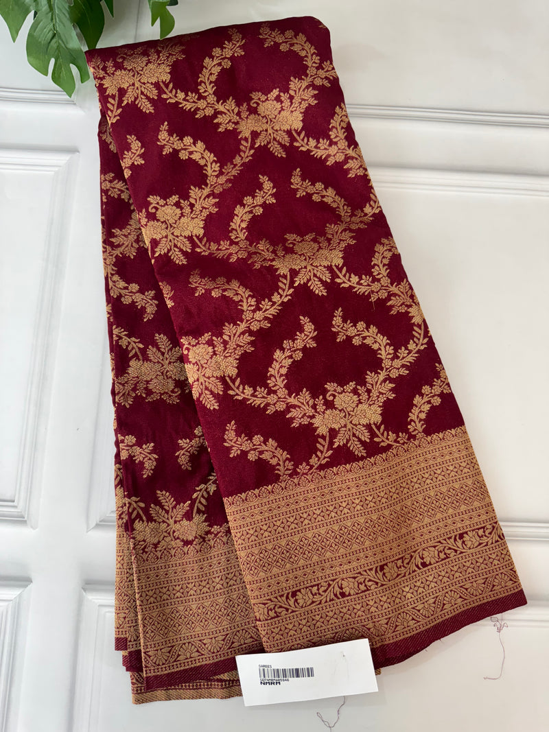 Banarasi viscose Georgette saree SEFNMRM - Maroon