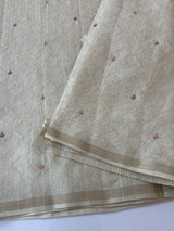 Blended tussar saree with embriodery - MS8665