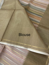 Multi color Semi soft silk saree with borders MSS590