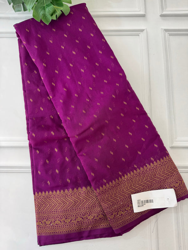 Semi Banarasi viscose Georgette saree MKGS234 Purple