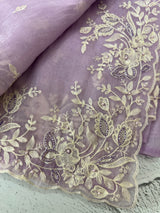 Tissue Organza saree with embroidery, pearl and cutdana work MS15207